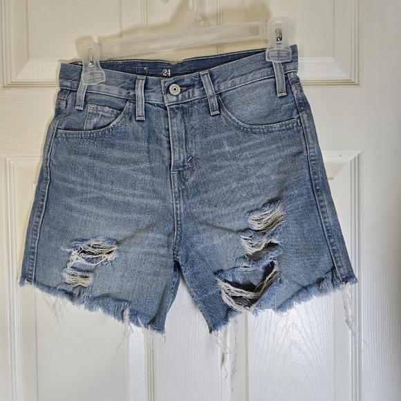 Levi's Vintage Orange‎ Tab Distressed Jean Shorts Womens 24 - Picture 1 of 10